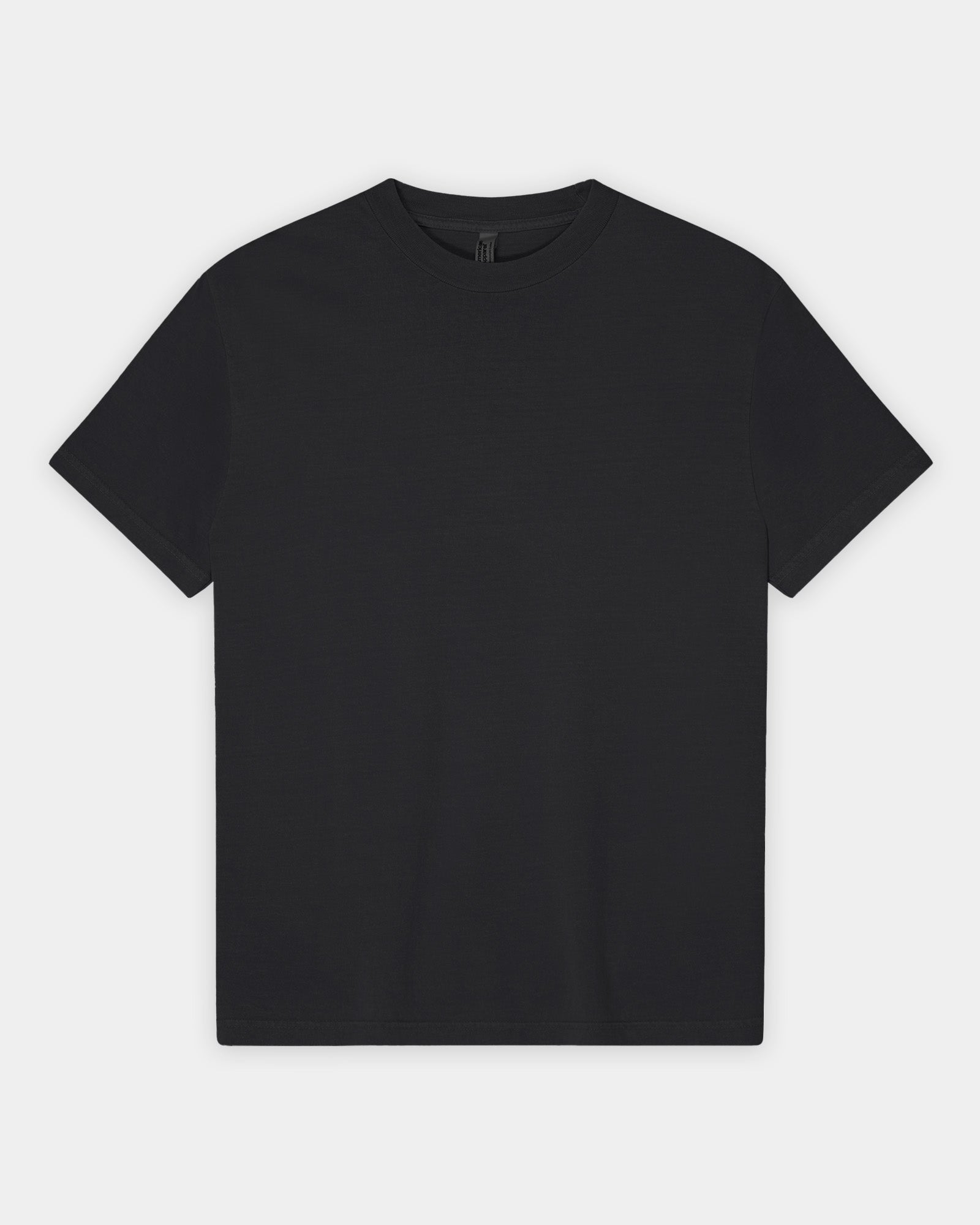 Image of American Apparel Garment Dyed Heavyweight Cotton Tee Shirt in Faded Black - True Black