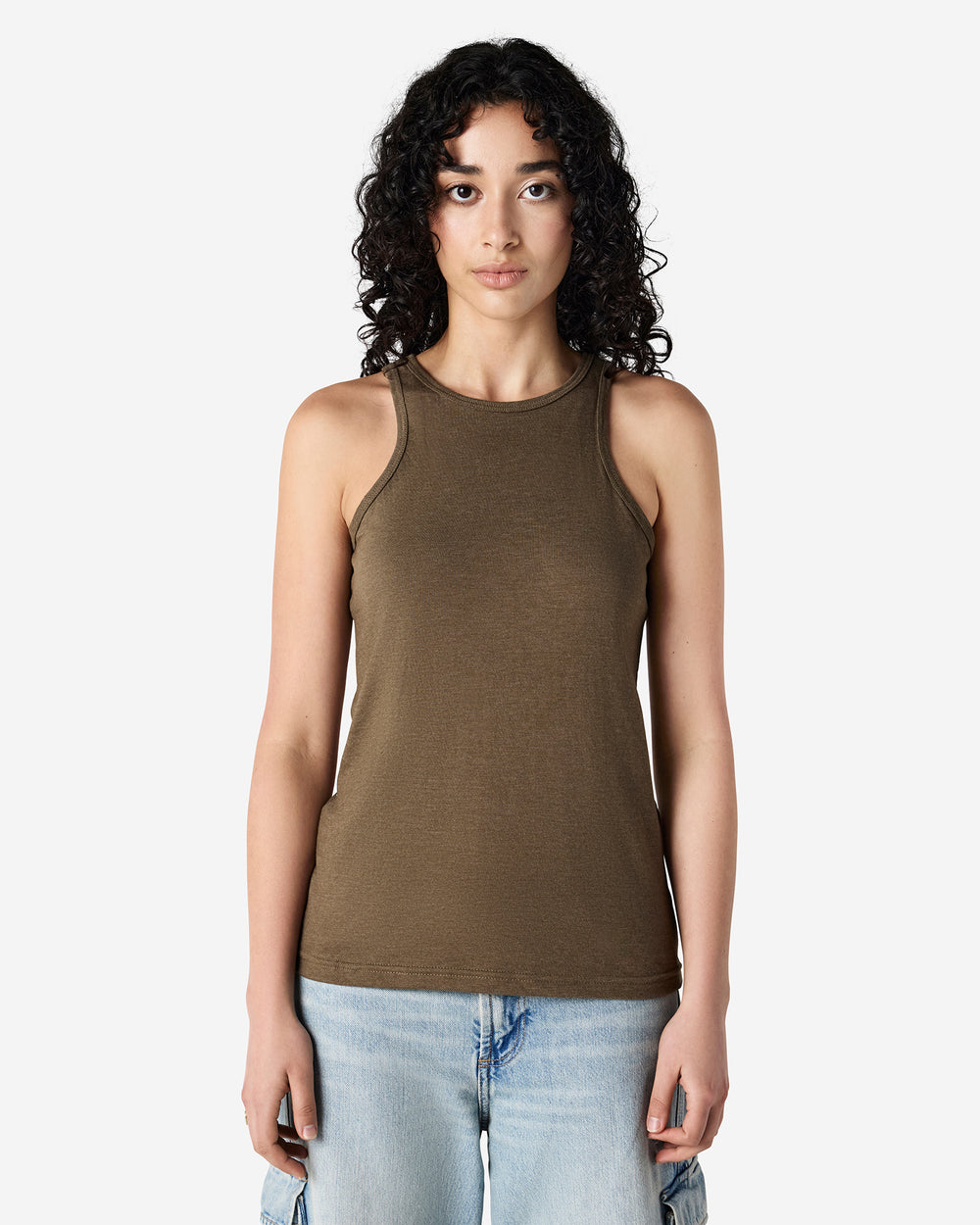 image of Women's Slim Fit Racerneck Tank Top