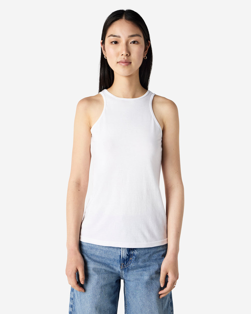 image of Women's Slim Fit Racerneck Tank Top