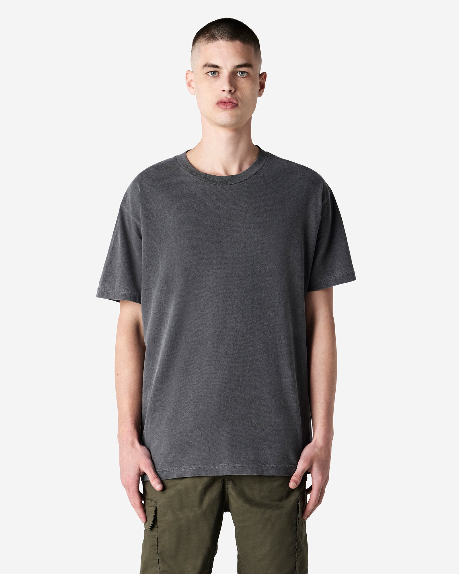 Unisex Heavyweight Crew T-Shirt Garment Dyed, Relaxed Fit