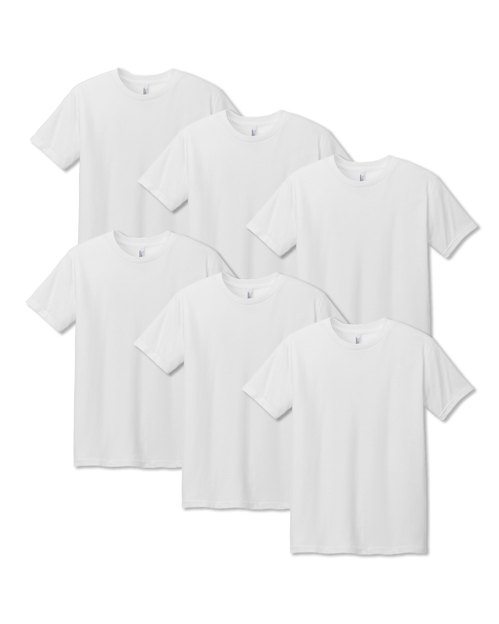 Pack of 6 Heavyweight Unisex T-Shirt - White