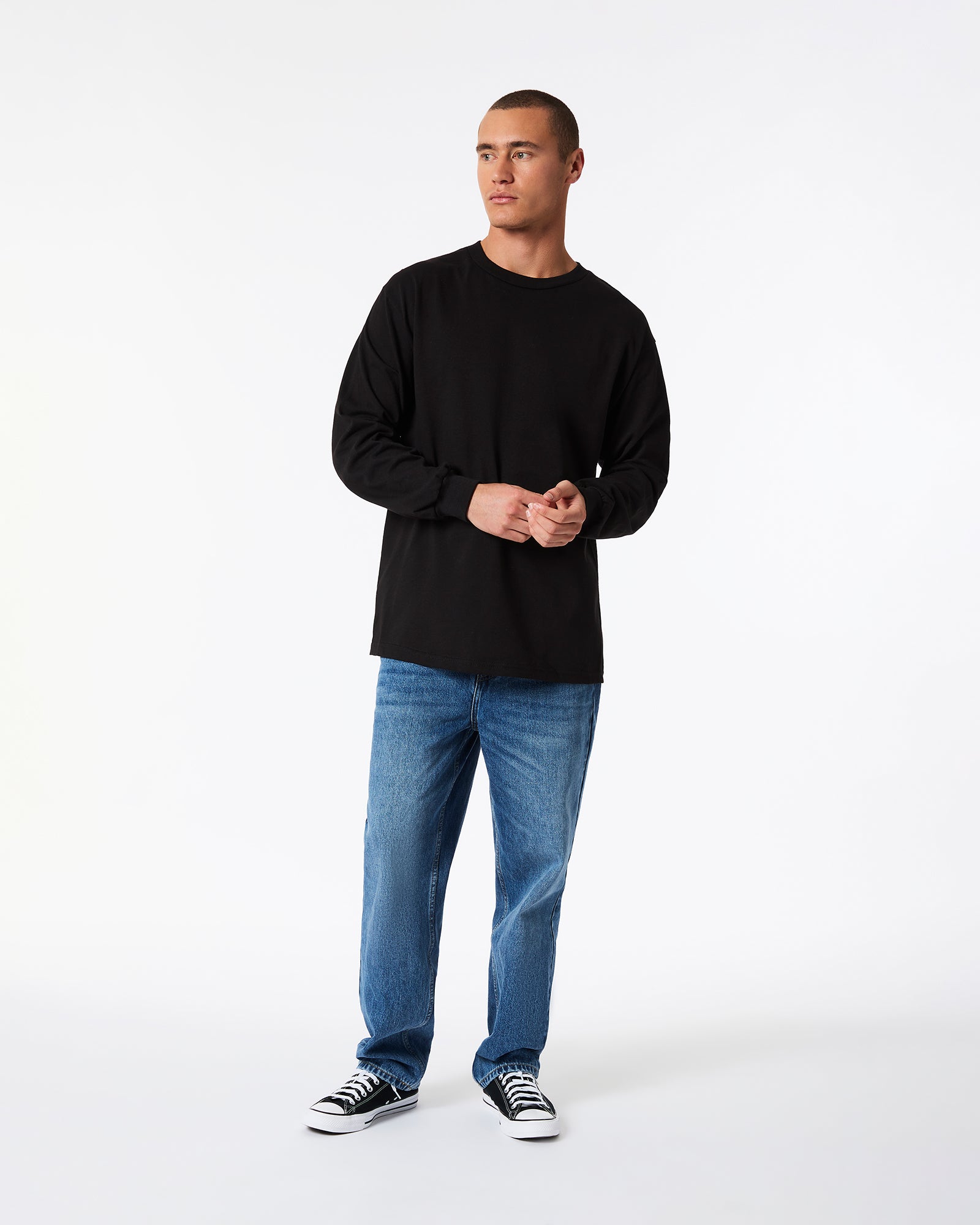 Heavyweight Unisex Long Sleeve T-Shirt - Black