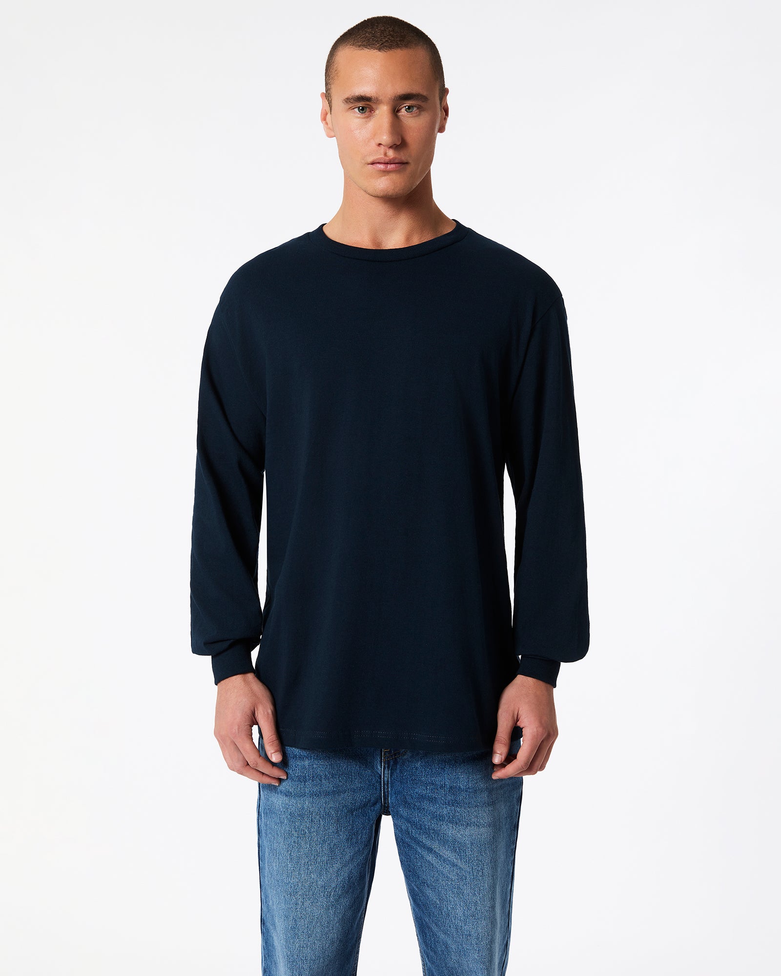 Heavyweight Unisex Long Sleeve T-Shirt - True Navy