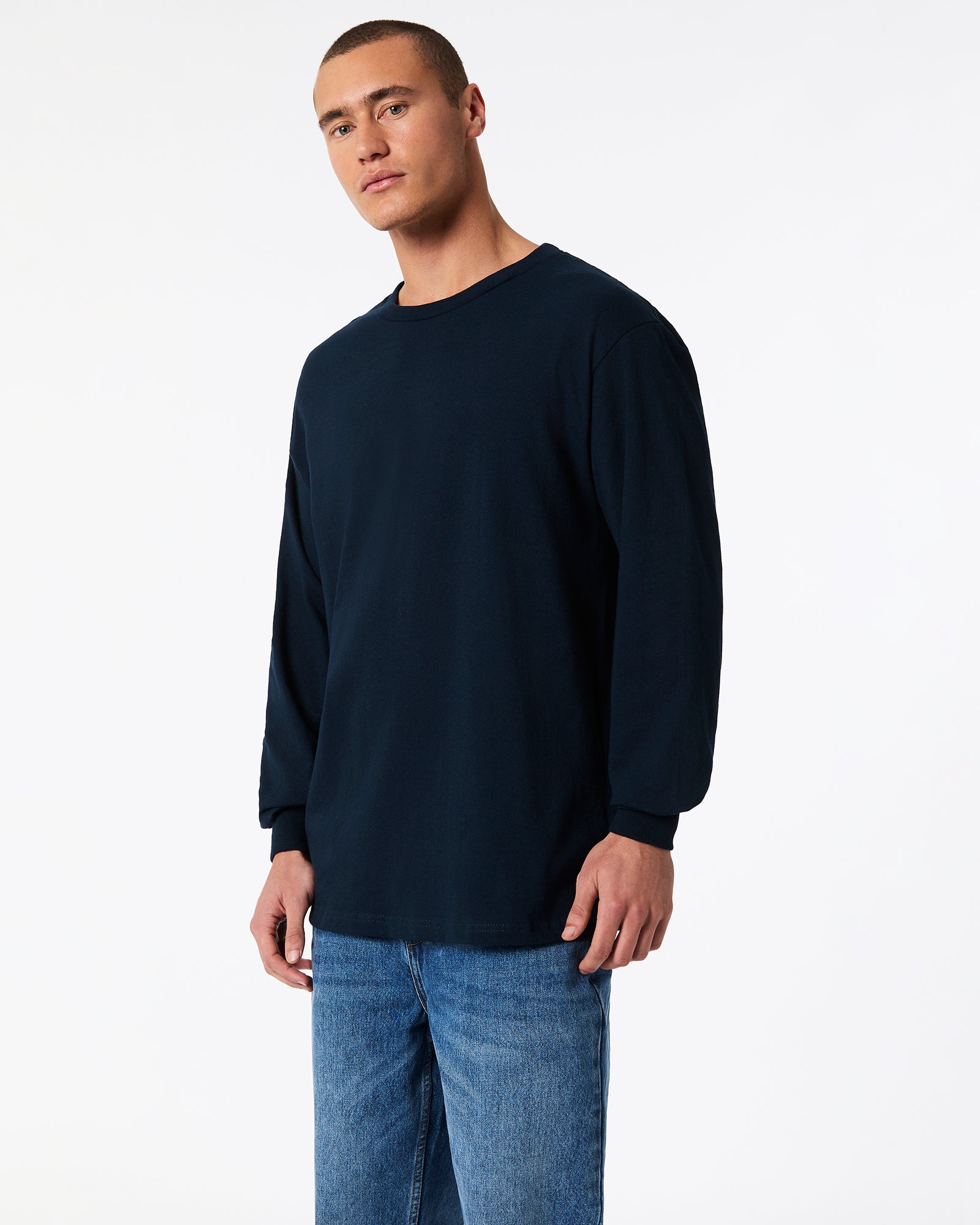 Heavyweight Unisex Long Sleeve T-Shirt - True Navy