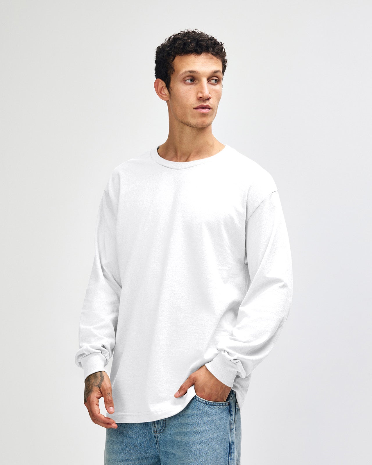 Unisex Heavyweight Long Sleeve Crewneck T-Shirt | Relaxed Fit