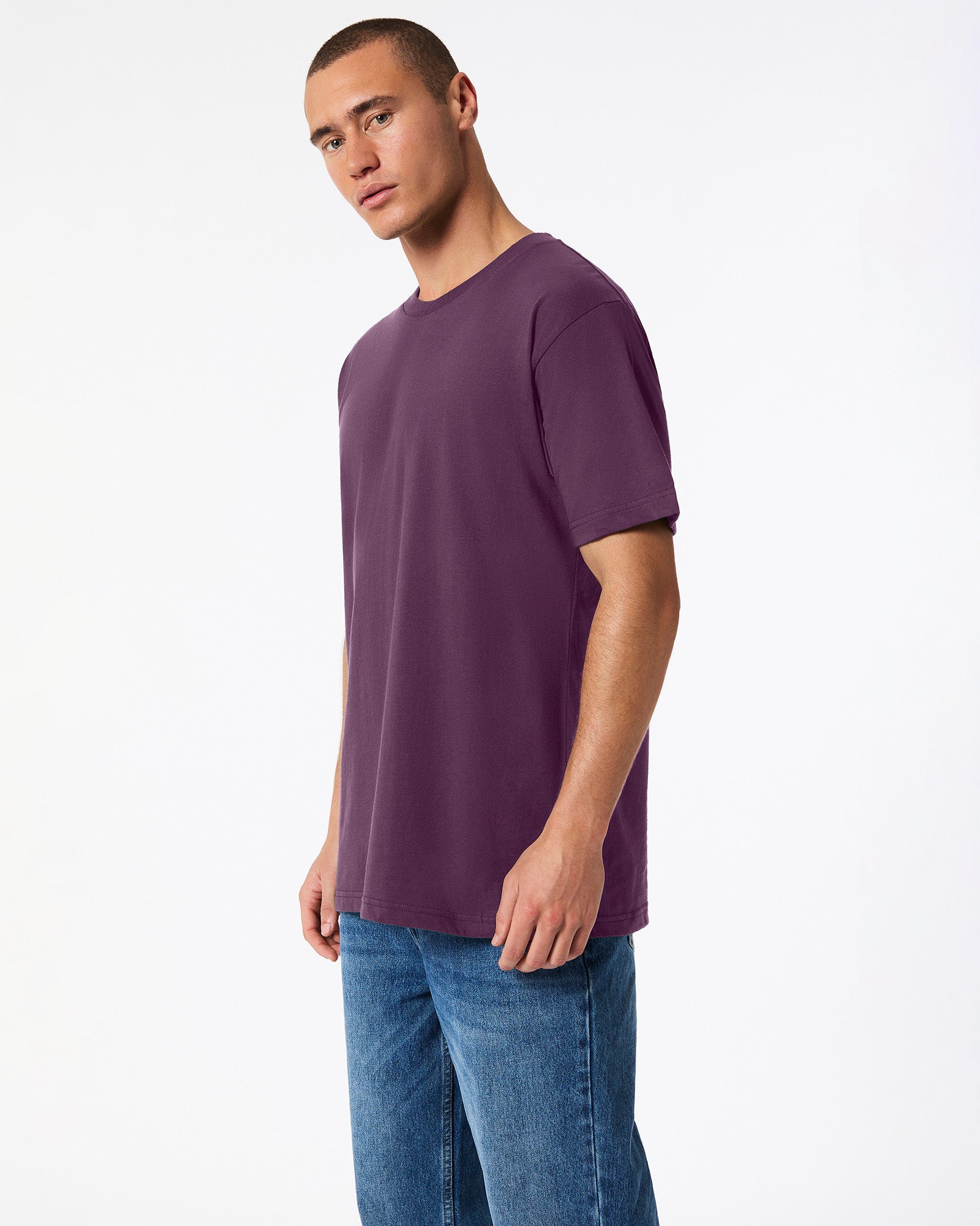 Fine Jersey Unisex Short Sleeve T-Shirt - Eggplant