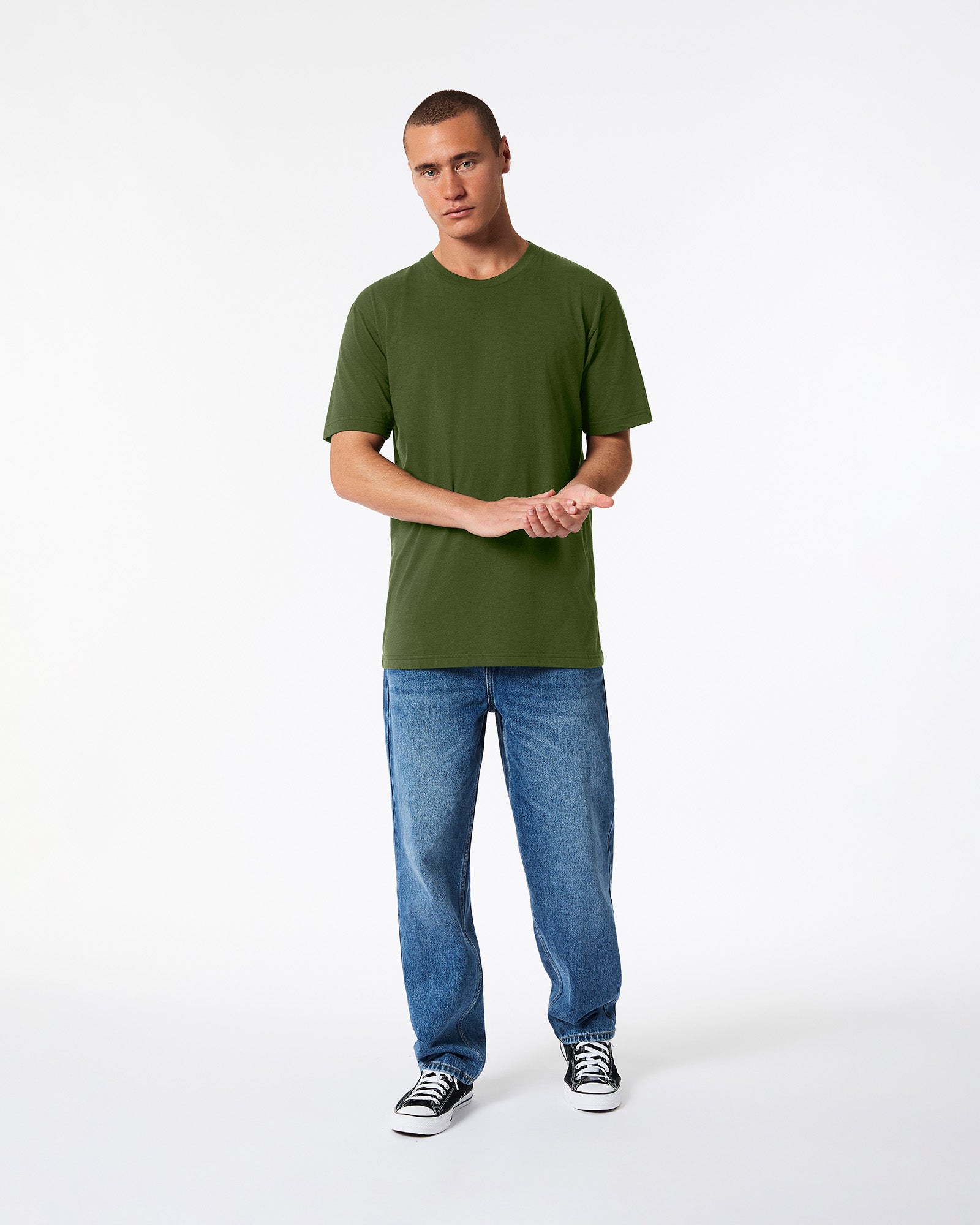 Fine Jersey Unisex Short Sleeve T-Shirt - Olive