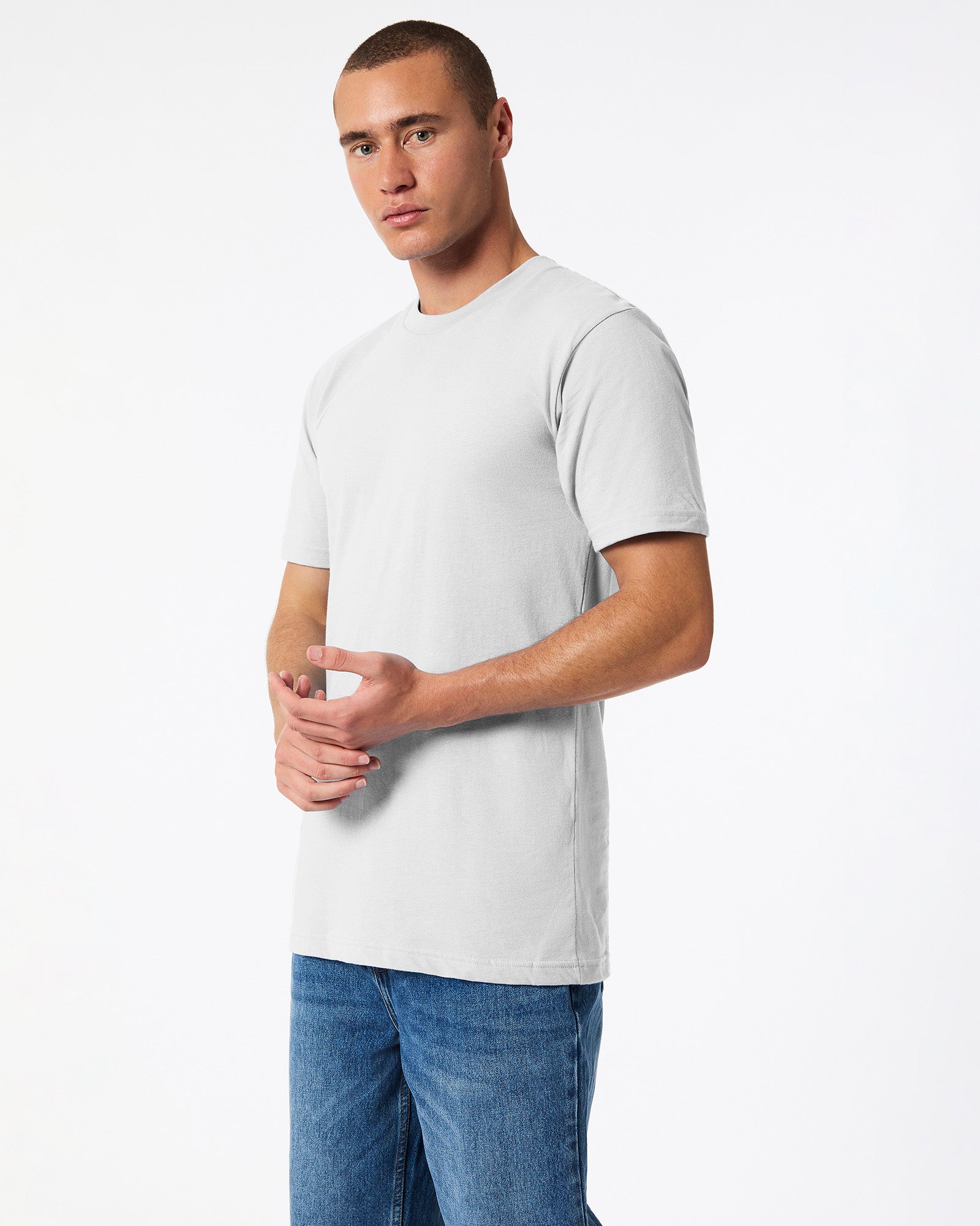 Fine Jersey Unisex Short Sleeve T-Shirt - New Silver