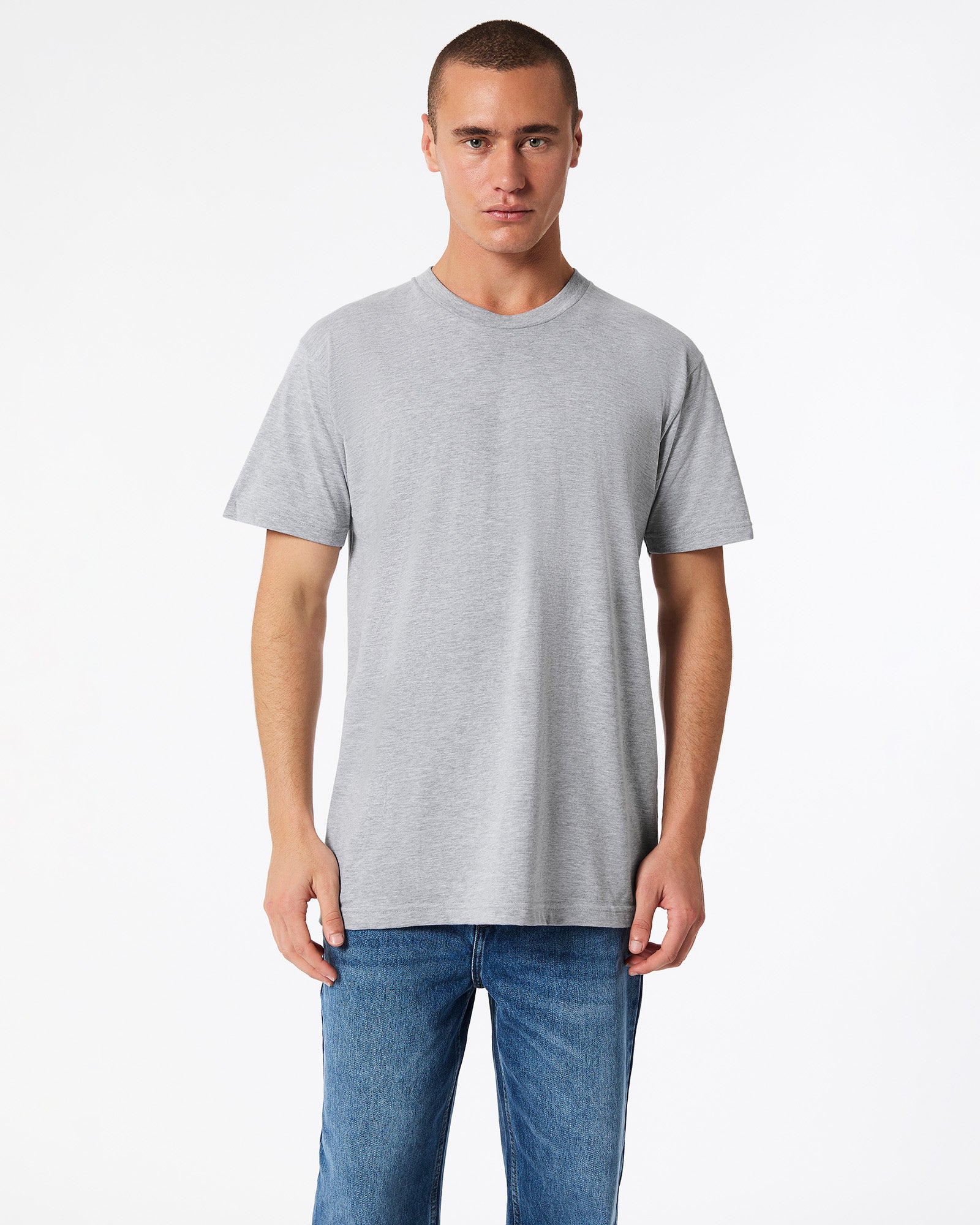 Fine Jersey Unisex Short Sleeve T-Shirt - Heather Grey