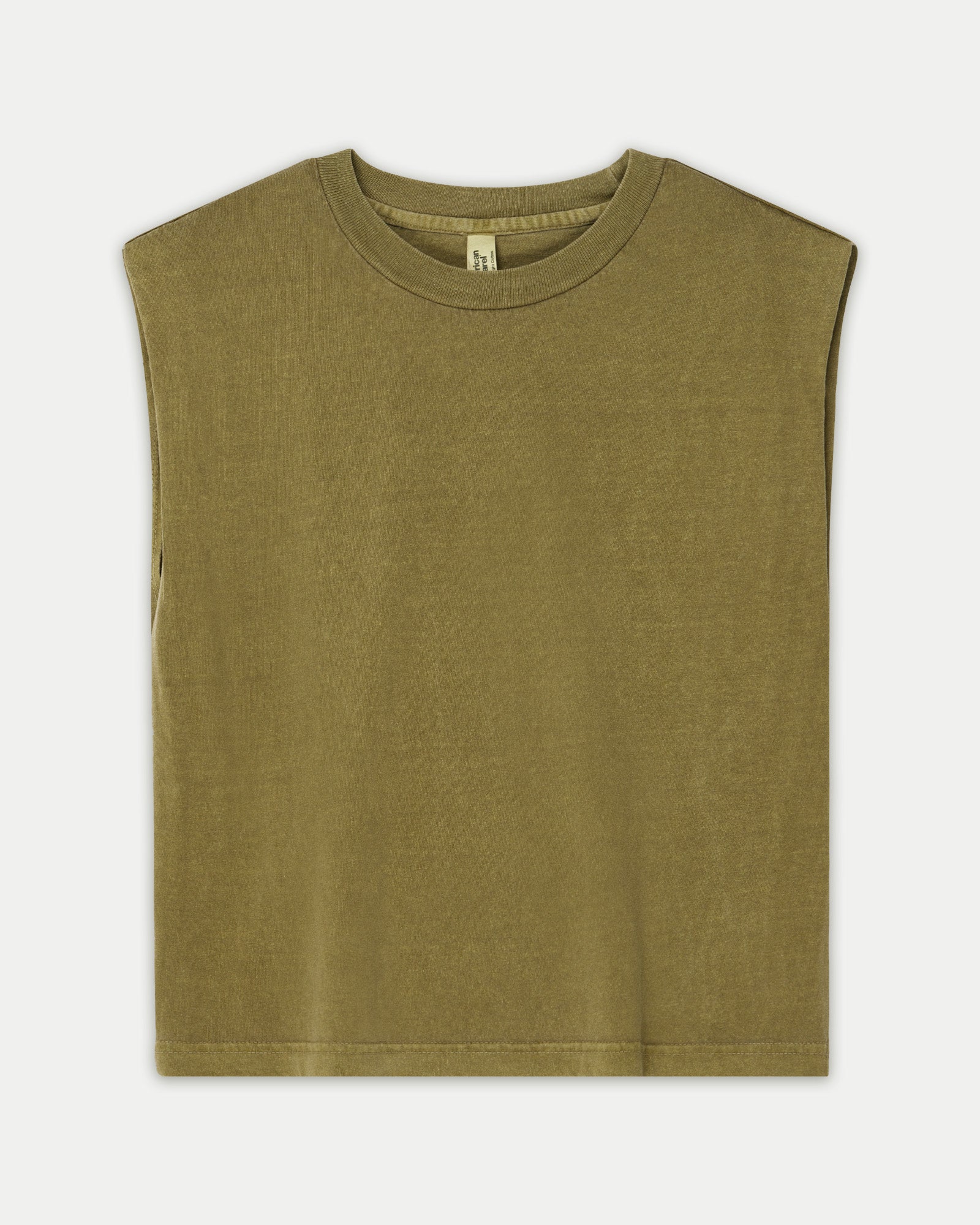 Women's Lightweight Cropped Muscle T-Shirt - Faded Army