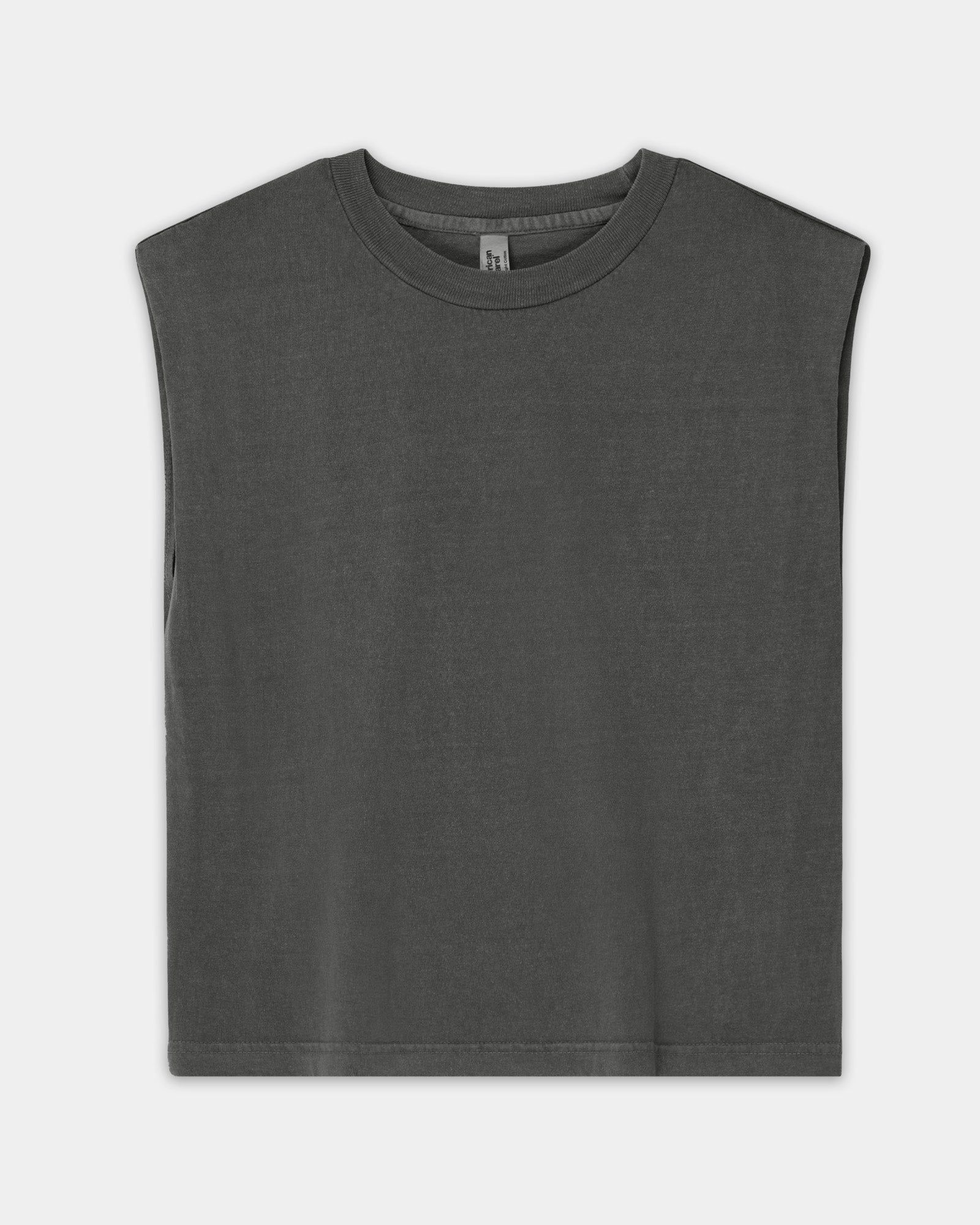 Women's Lightweight Cropped Muscle T-Shirt - Faded Black