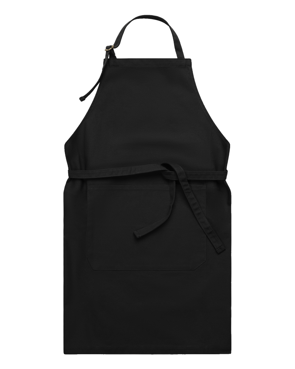 image of Apron : Black apron with a pocket on a white background-black