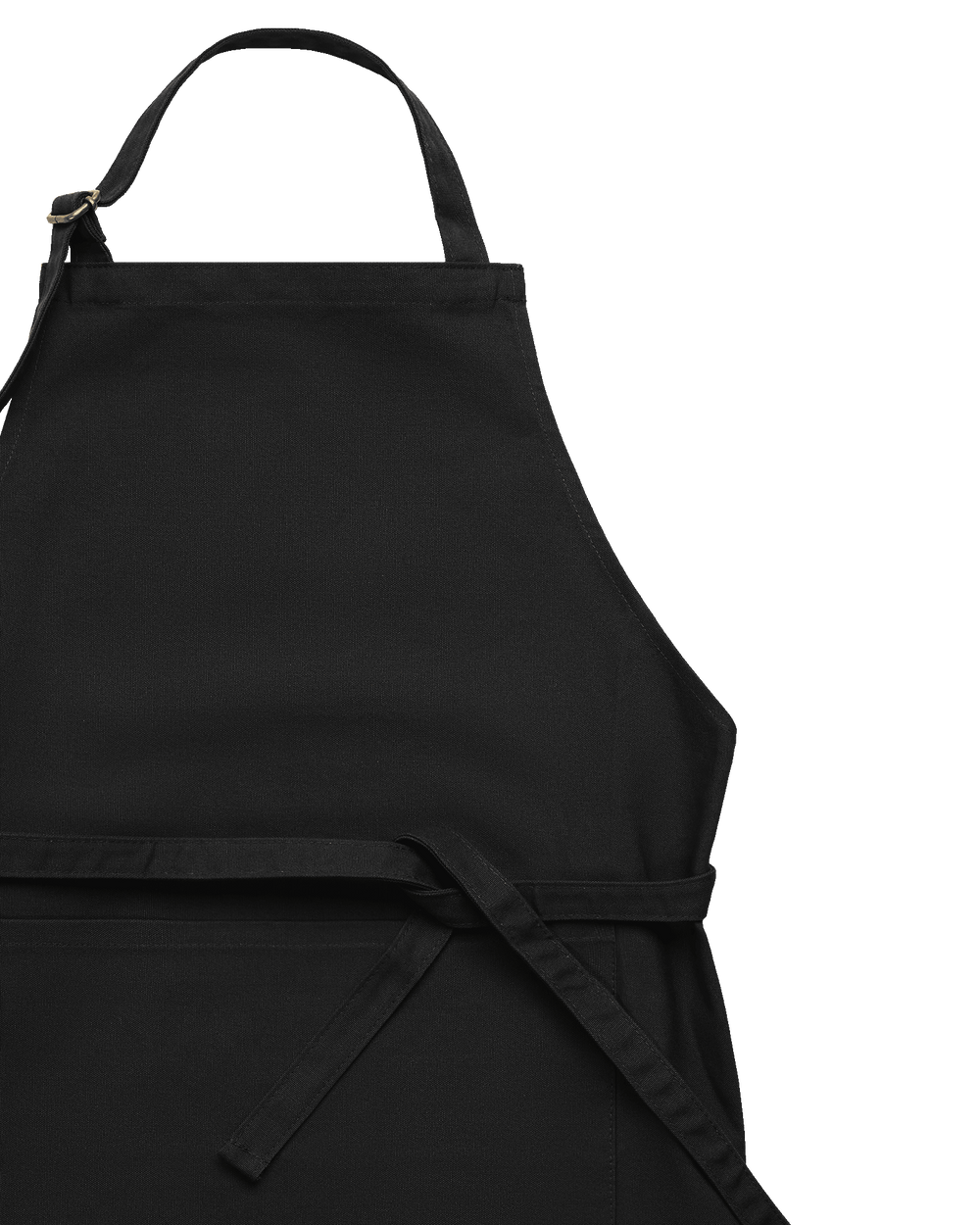 next image of Apron : Black apron with a strap on a white background-black