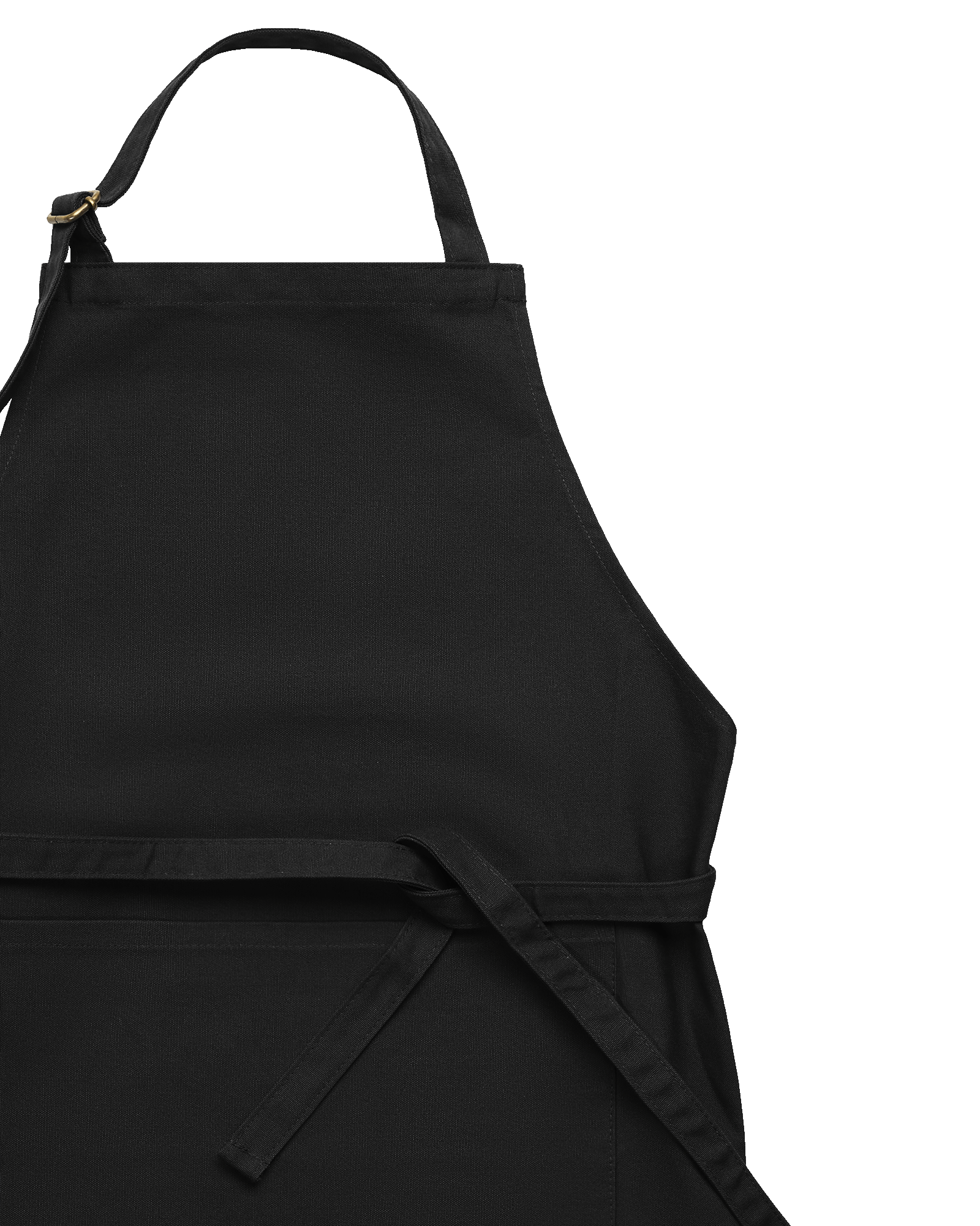 Black apron with a strap on a white background-black