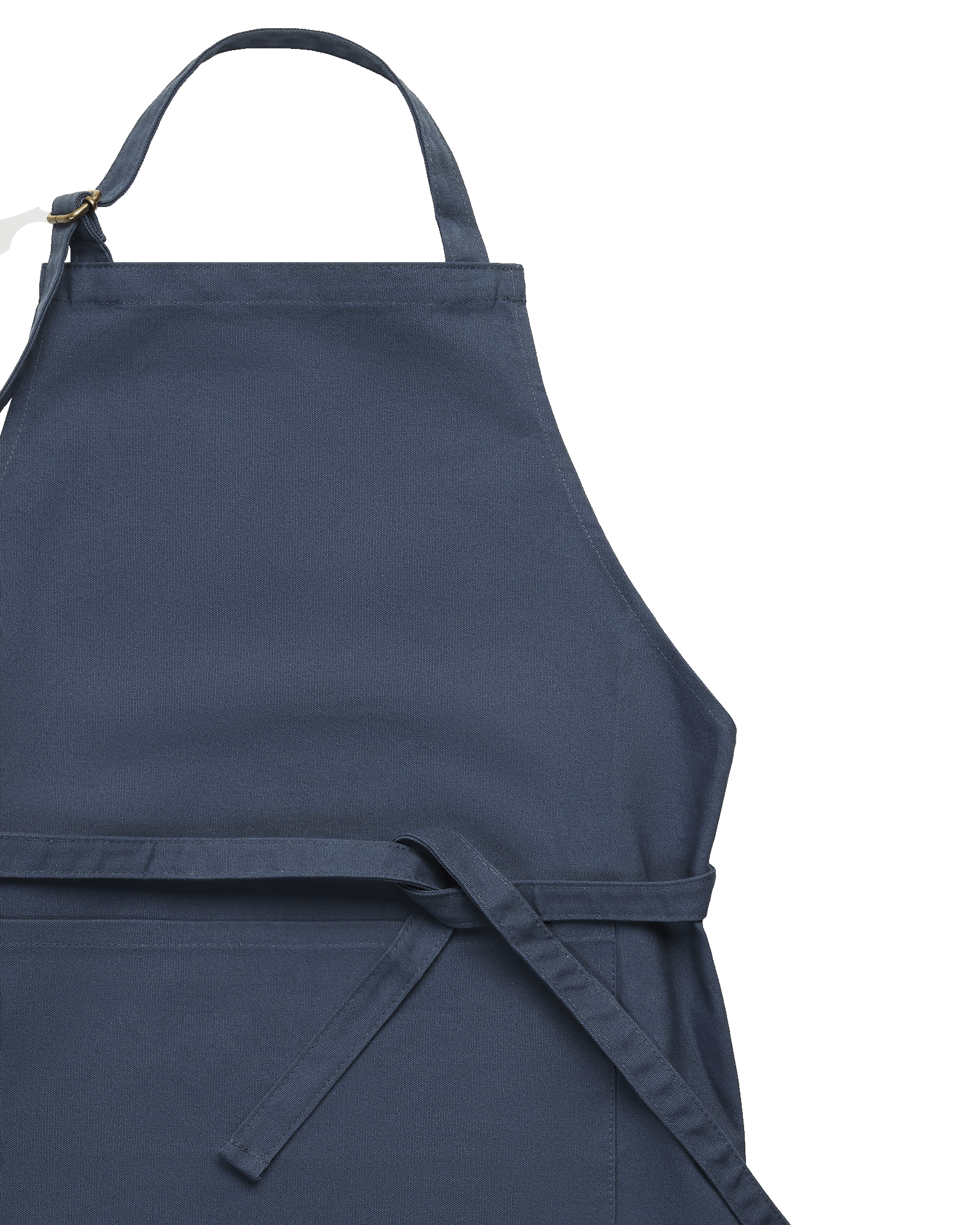 Navy blue apron on a white background-denim