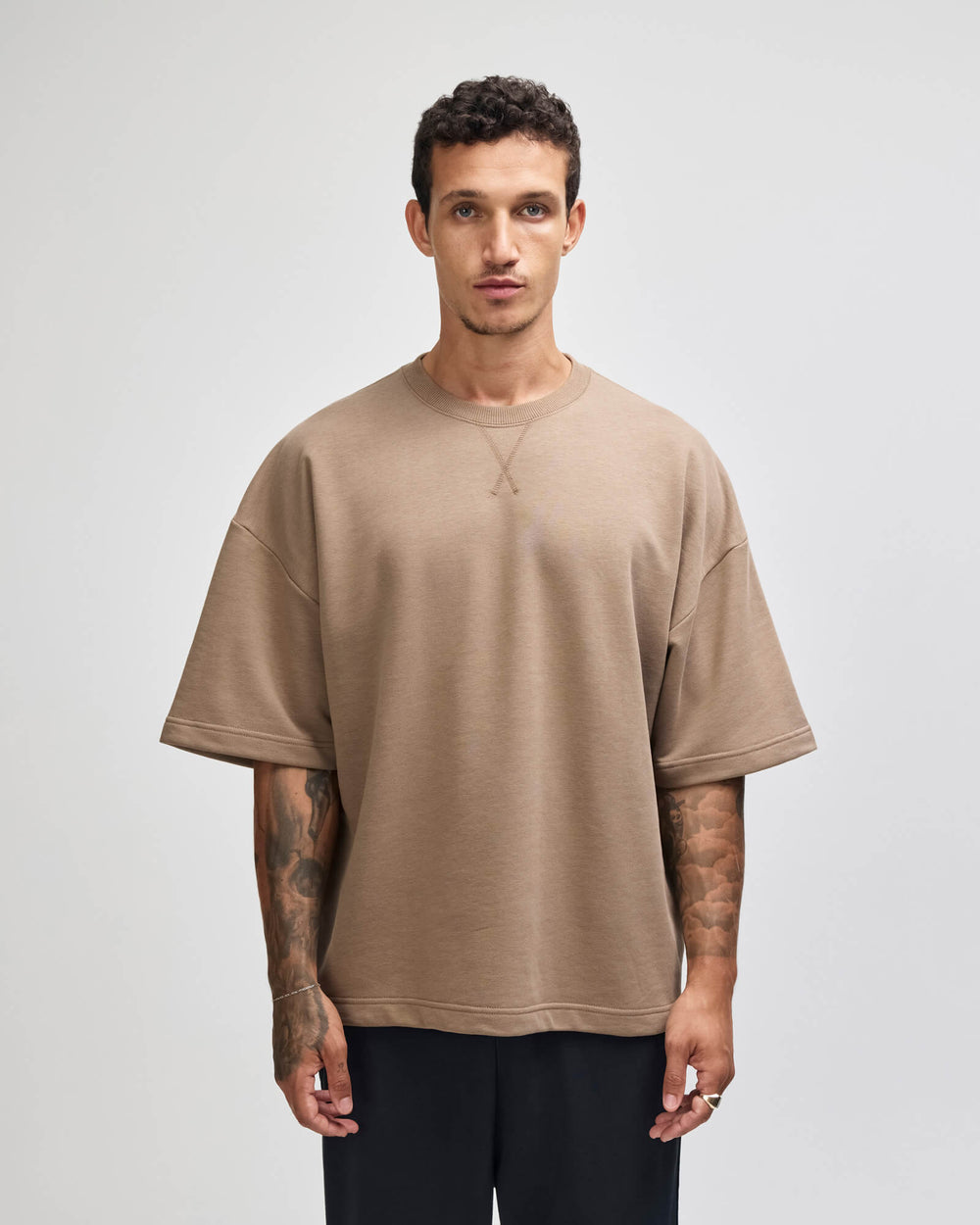 image of Oversized French Terry Boxy T-shirt : -savana