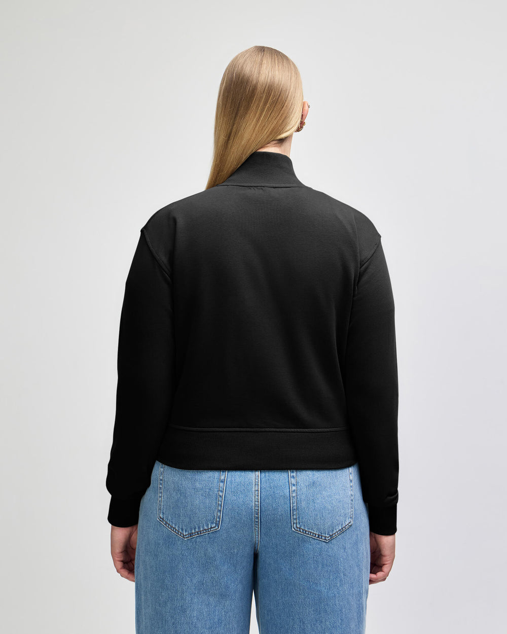 next image of Women’s French Terry Zip Jacket : -Black