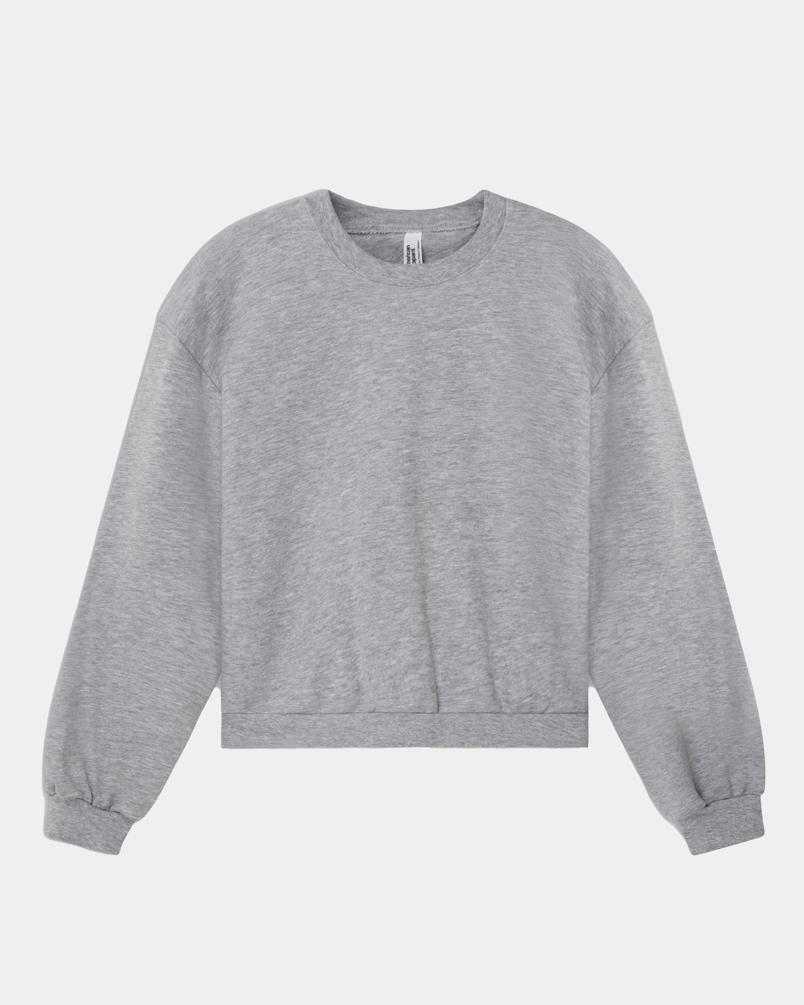 Women's cropped heather grey colour sweatshirt - Heather Grey