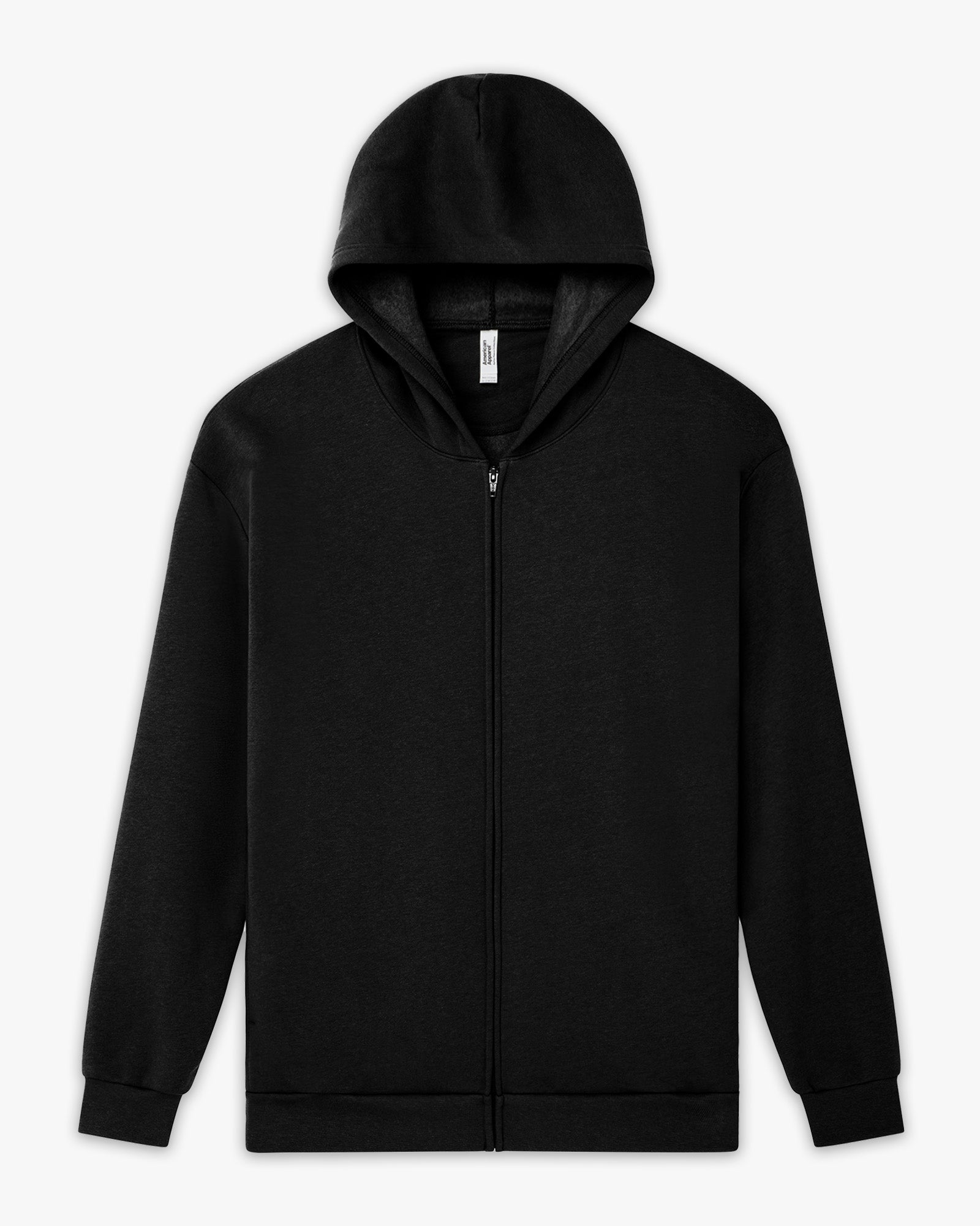Unisex Fleece Zip-Up Hoodie Black Colour - Black
