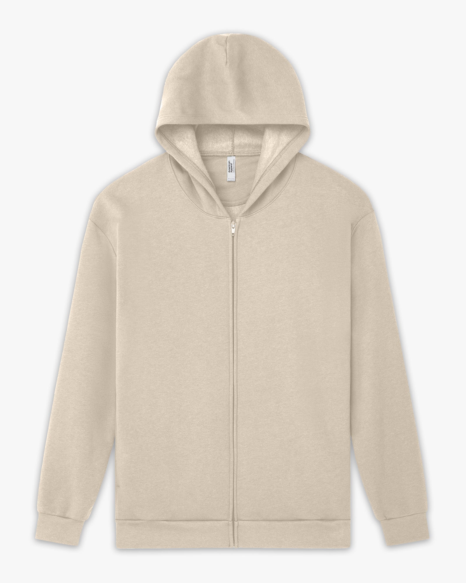 Unisex Fleece Zip-Up Hoodie Bone Colour - Bone