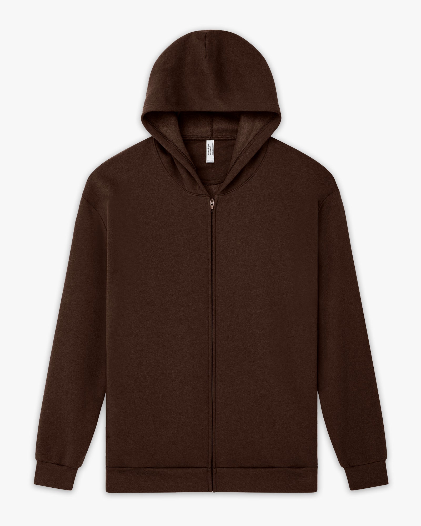 Unisex Fleece Zip-Up Hoodie Brown Colour - Brown