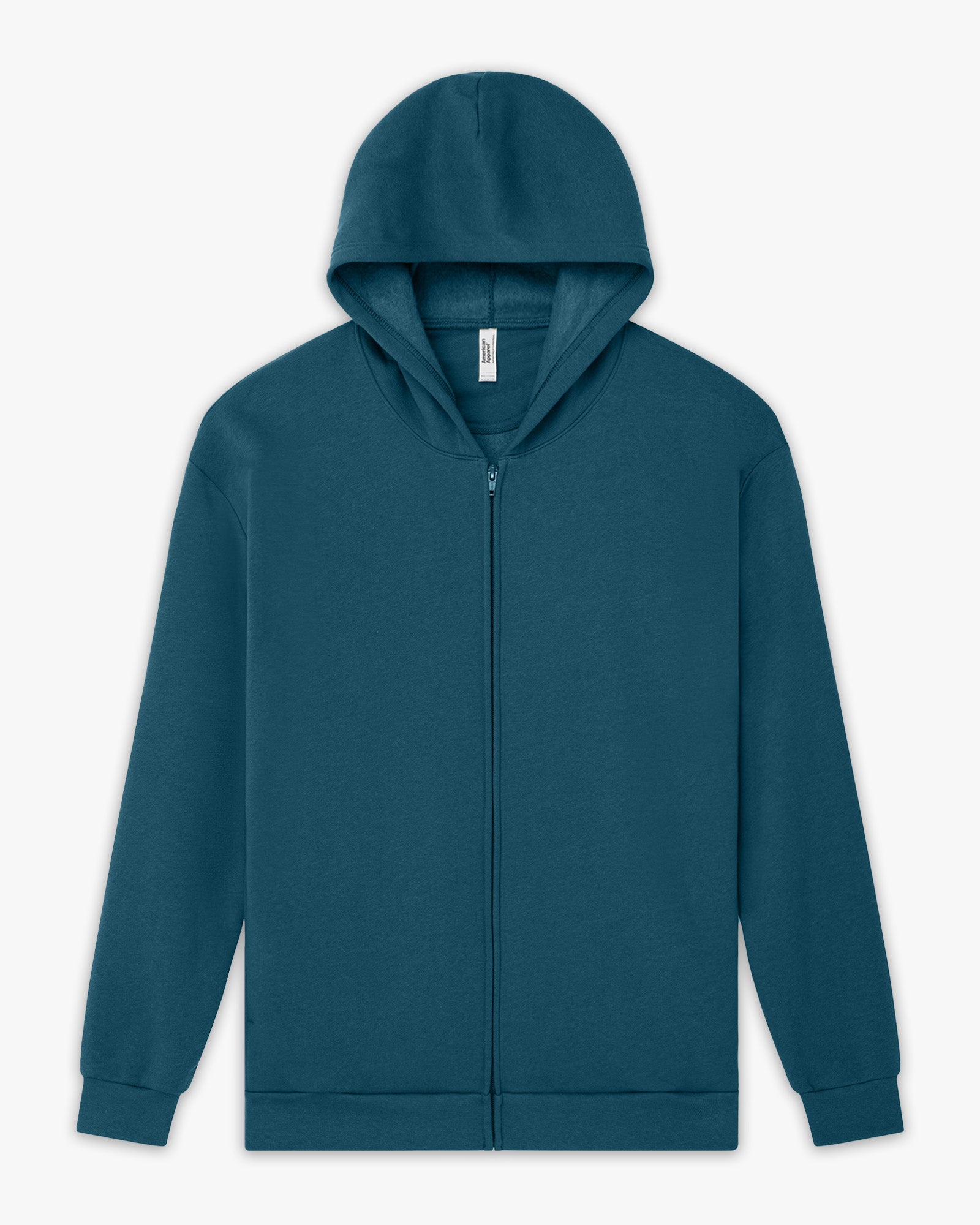 Unisex Fleece Zip-Up Hoodie Sea Blue Colour - Sea Blue