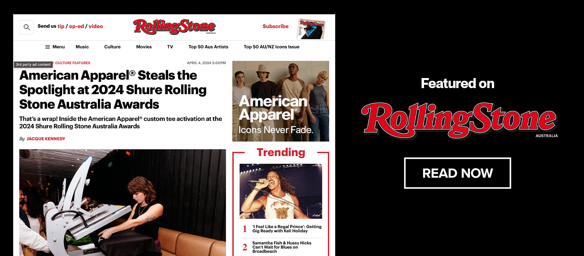 American Apparel x Rolling Stone Awards
